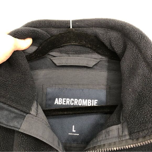 Abercrombie & Fitch Mens Fleece Half Zip‎ Pullover Black Size Large - Picture 3 of 10